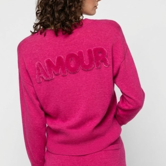 MAX&MOI Sweaters - MAX&MOI Amour Sweater V Neck Cashmere Fuchsia Purple Pink Long Sleeve Piata M